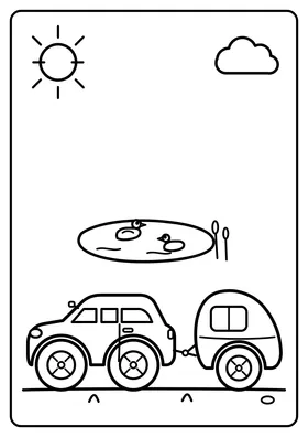 Auto z przyczepą kempingową