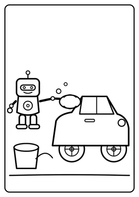 Robot myje samochód