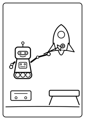 Robot naprawia rakietę