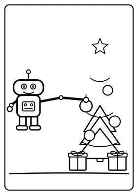 Robot ubiera choinkę