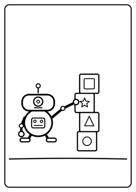 Robot układa klocki