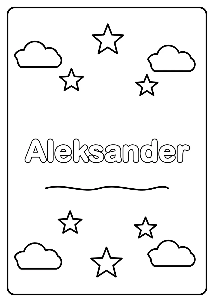 Podgląd kolorowanki: Aleksander