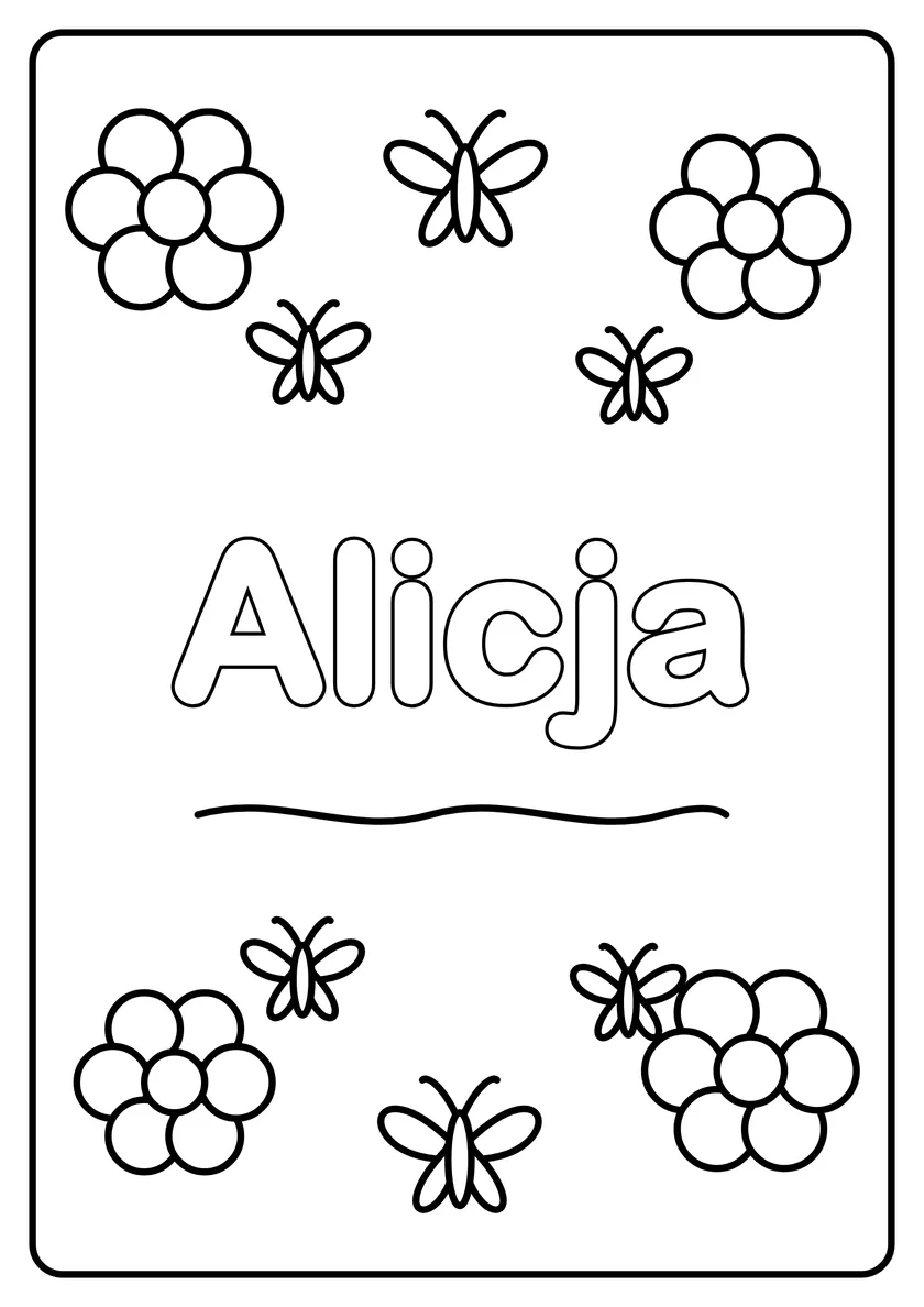 Podgląd kolorowanki: Alicja
