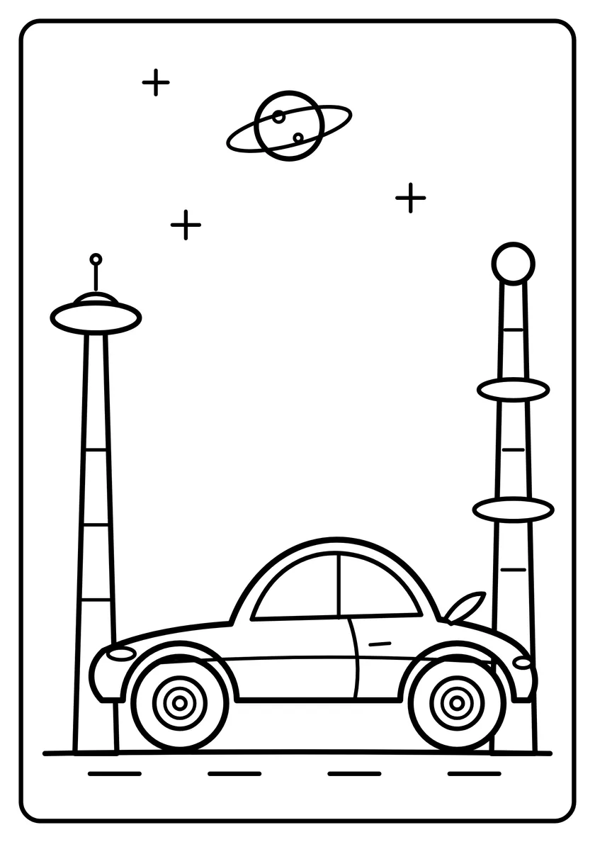 Podgląd kolorowanki: Auto przyszłości