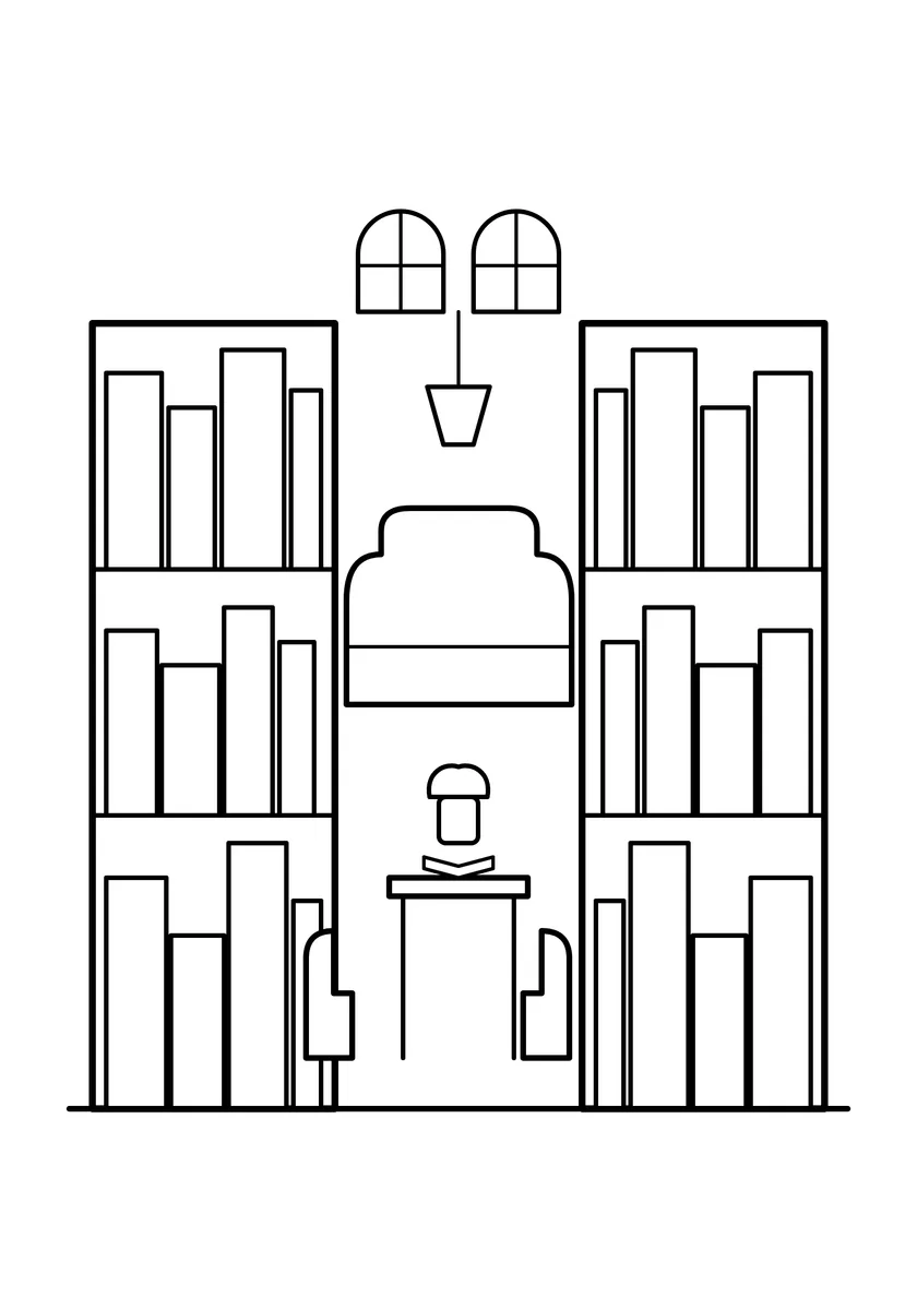 Podgląd kolorowanki: Biblioteka