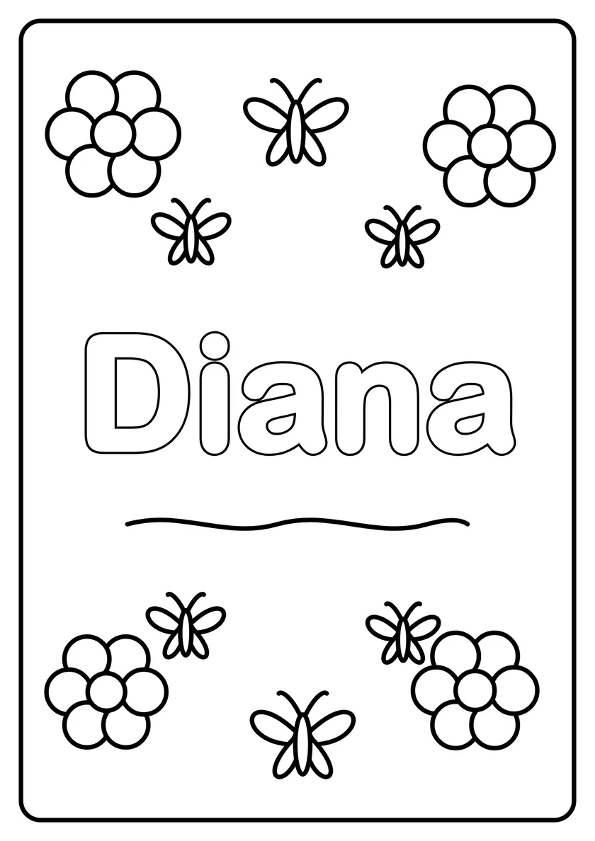 Podgląd kolorowanki: Diana