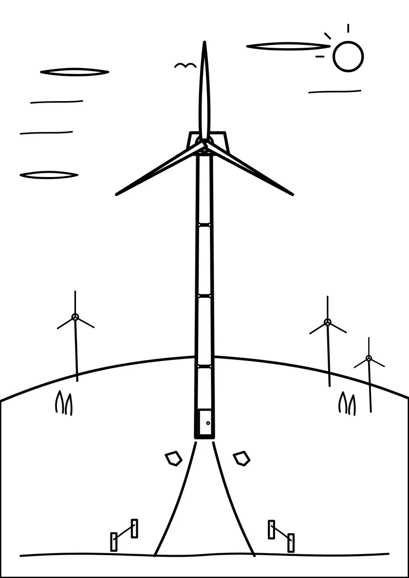 Podgląd kolorowanki: Elektrownia wiatrowa