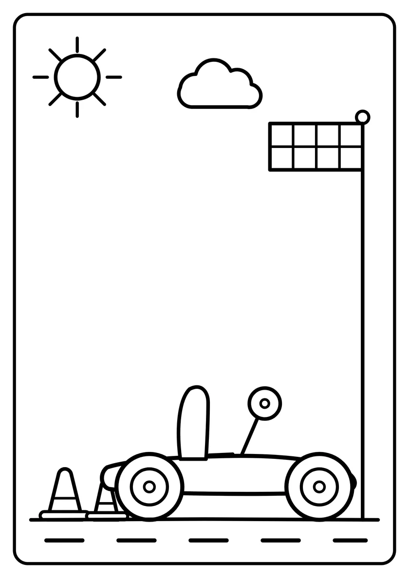 Podgląd kolorowanki: Gokart