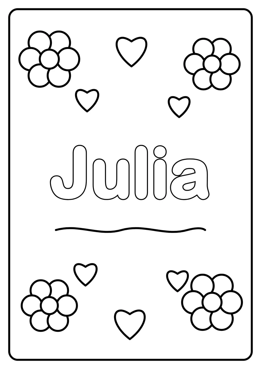 Podgląd kolorowanki: Julia