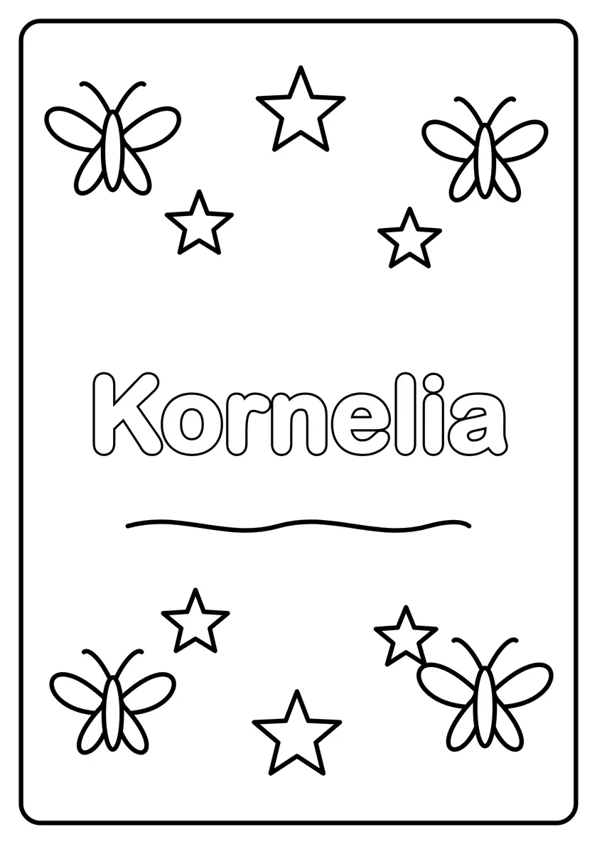 Podgląd kolorowanki: Kornelia