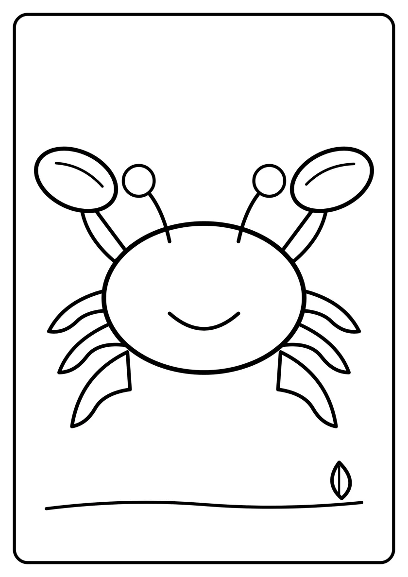 Podgląd kolorowanki: Krab na piasku