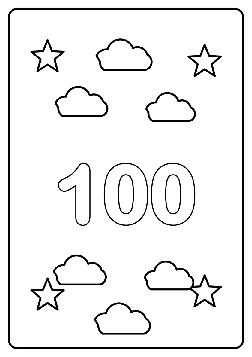 Перегляд розмальовки: Число 100