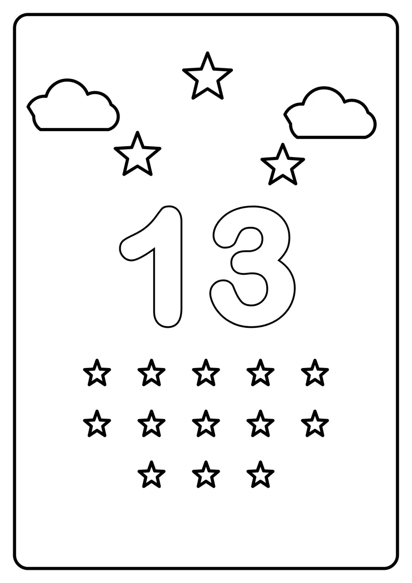 Перегляд розмальовки: Число 13