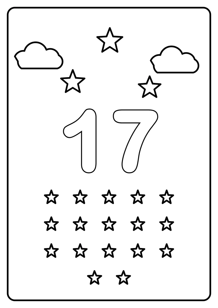 Перегляд розмальовки: Число 17