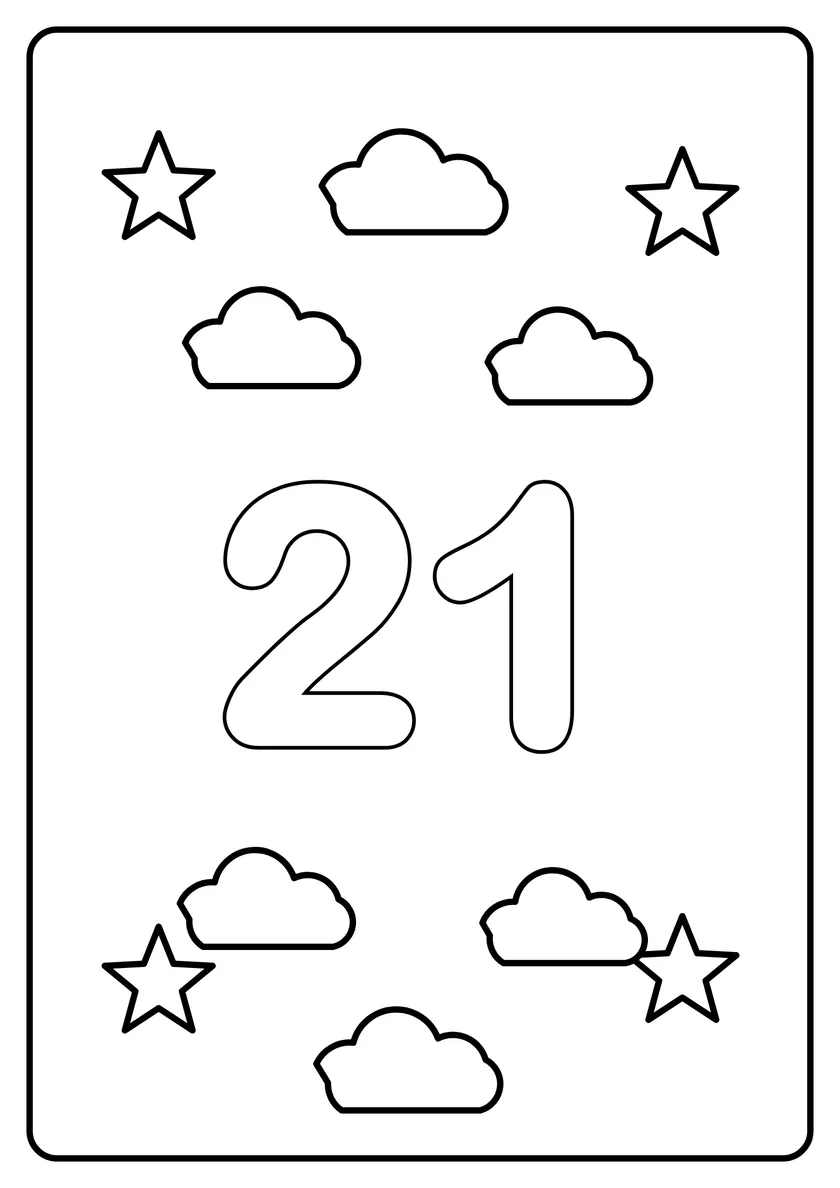 Перегляд розмальовки: Число 21