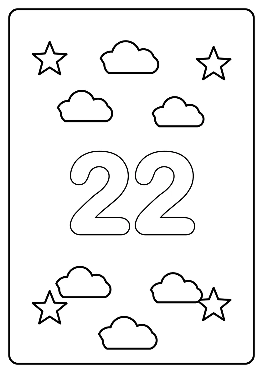 Перегляд розмальовки: Число 22