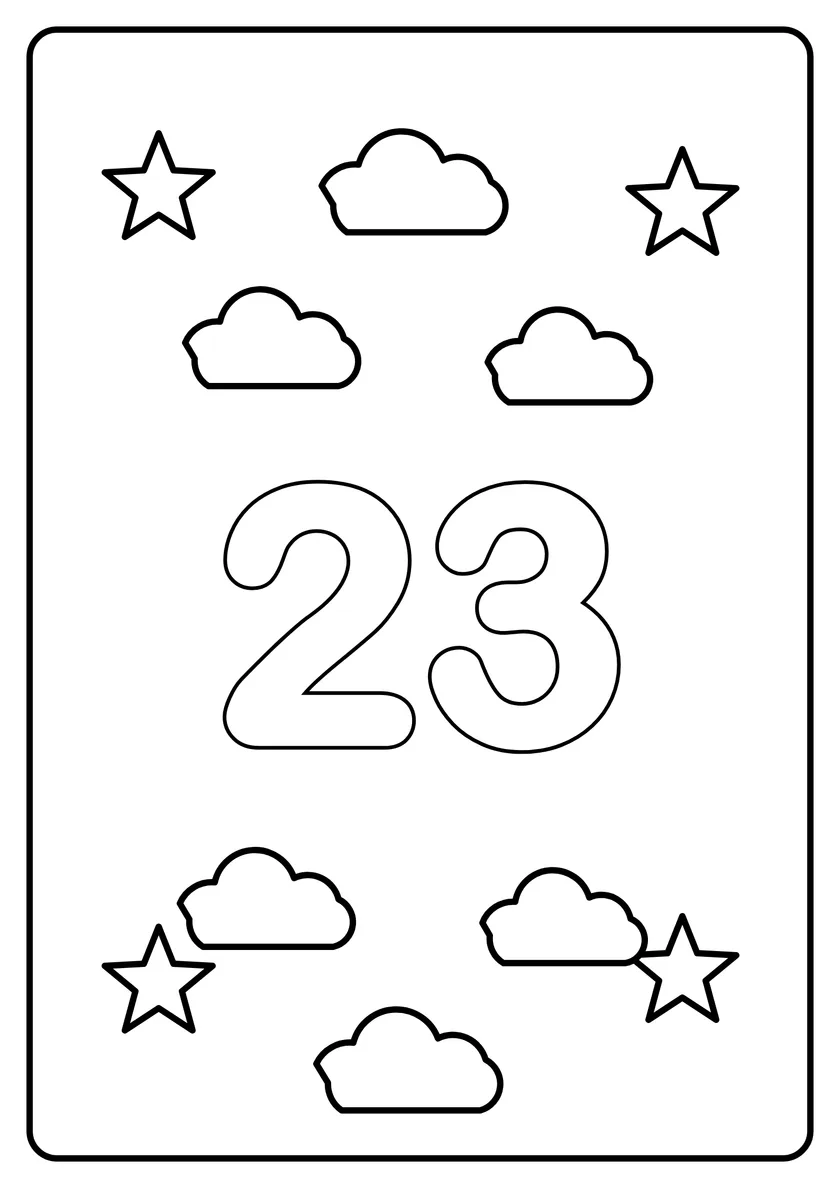 Перегляд розмальовки: Число 23