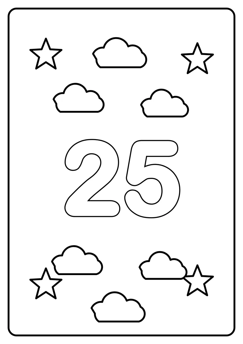 Перегляд розмальовки: Число 25