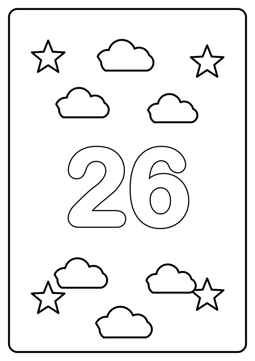 Перегляд розмальовки: Число 26