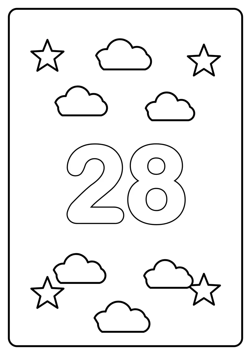 Перегляд розмальовки: Число 28