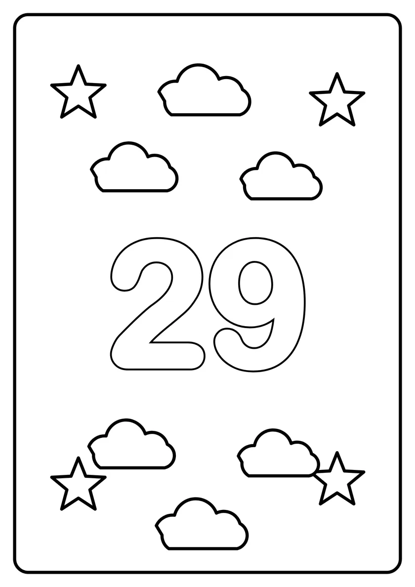 Перегляд розмальовки: Число 29