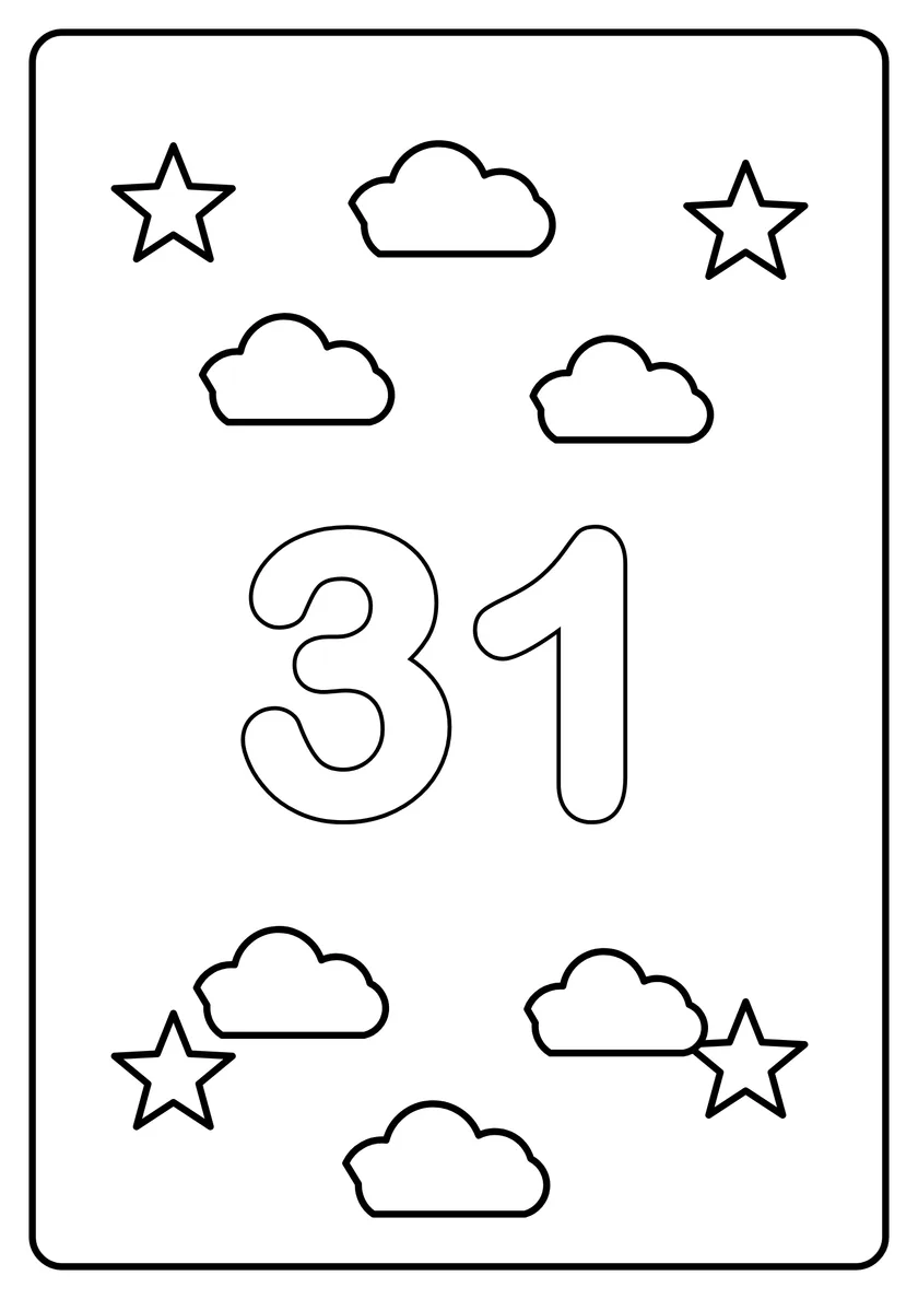Перегляд розмальовки: Число 31