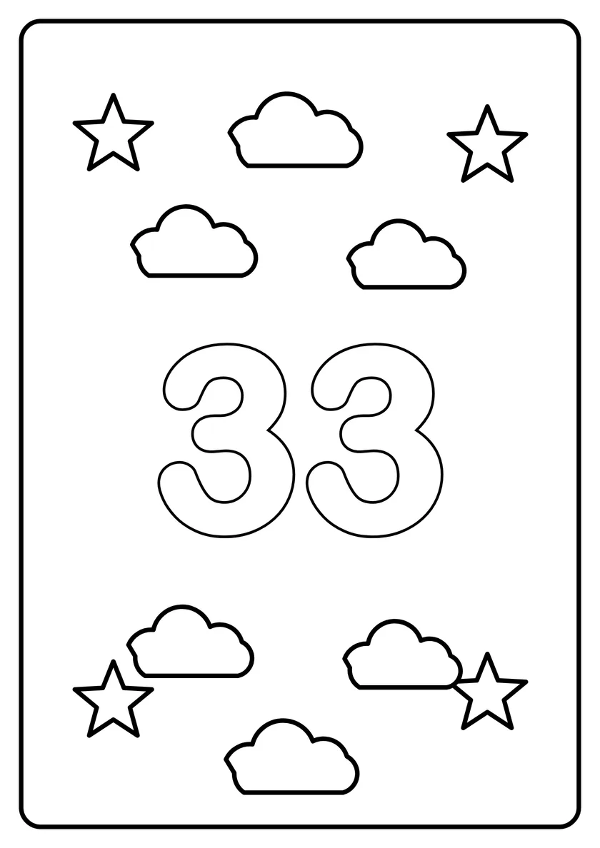 Перегляд розмальовки: Число 33