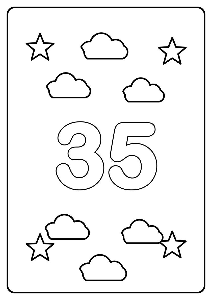 Перегляд розмальовки: Число 35