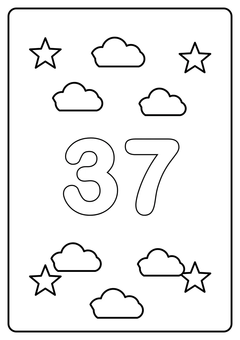 Перегляд розмальовки: Число 37
