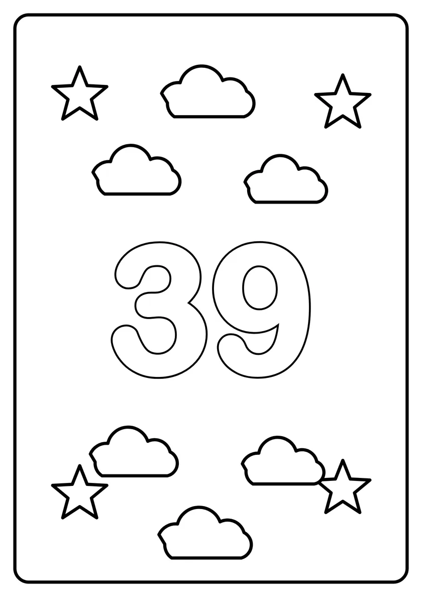 Перегляд розмальовки: Число 39