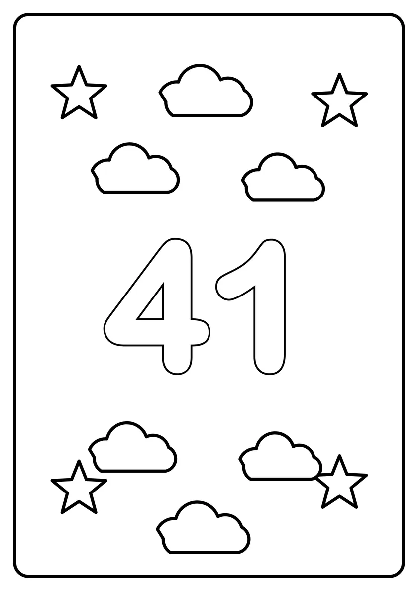 Перегляд розмальовки: Число 41