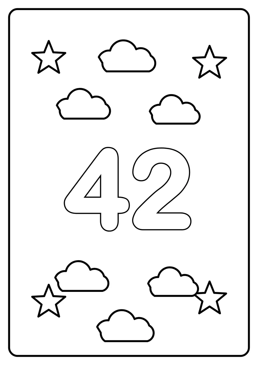 Перегляд розмальовки: Число 42