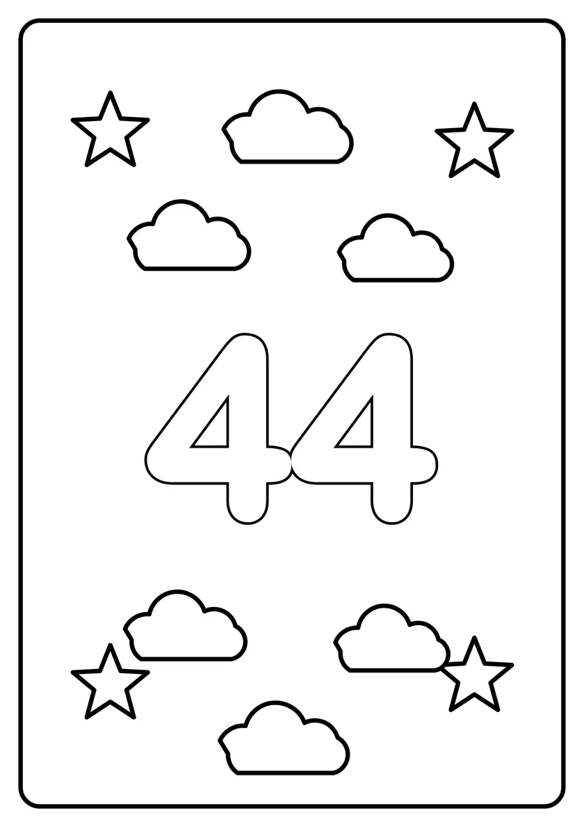 Перегляд розмальовки: Число 44