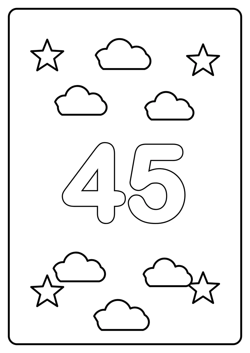 Перегляд розмальовки: Число 45