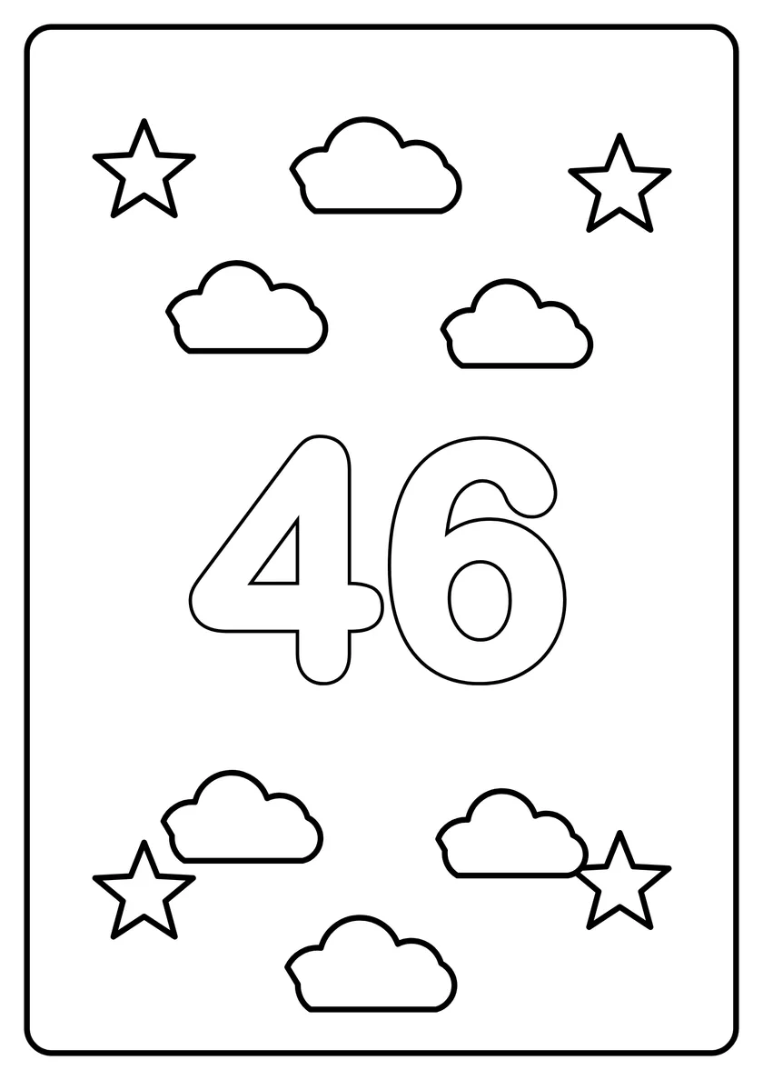 Перегляд розмальовки: Число 46