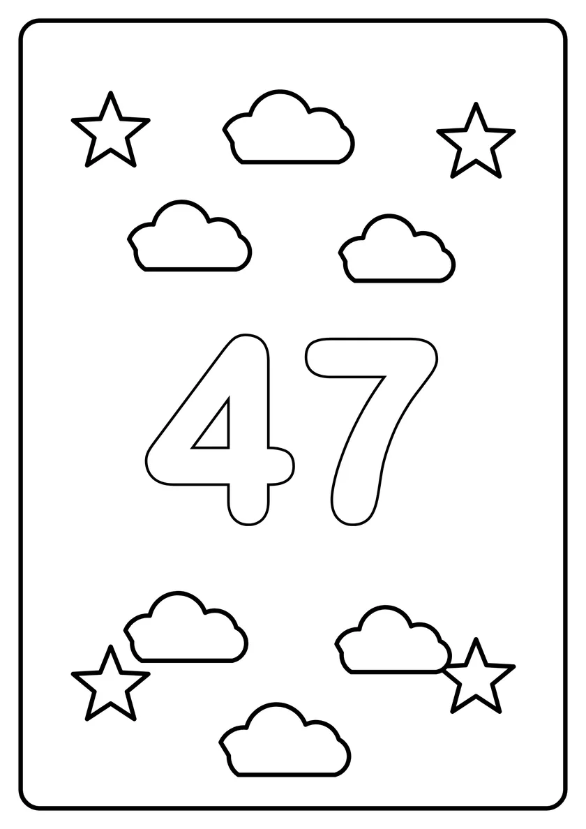 Перегляд розмальовки: Число 47