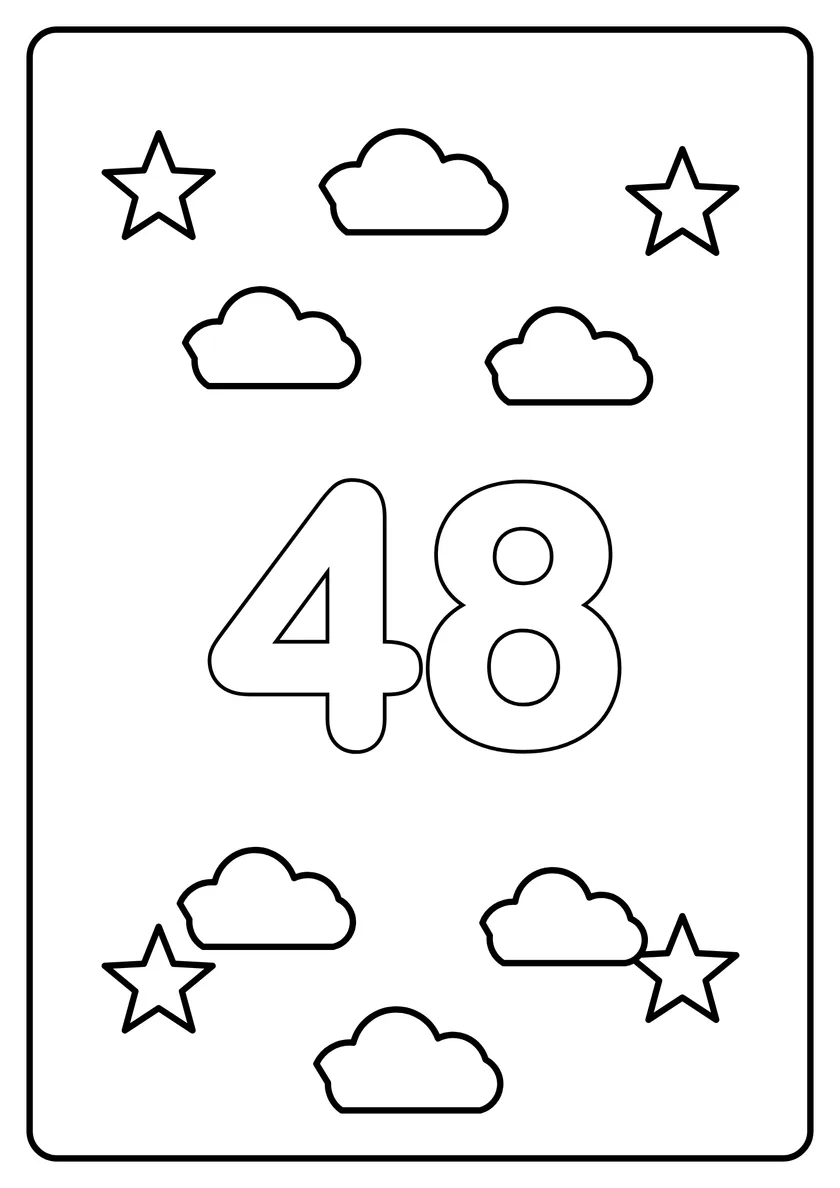 Перегляд розмальовки: Число 48
