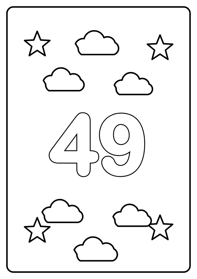 Перегляд розмальовки: Число 49