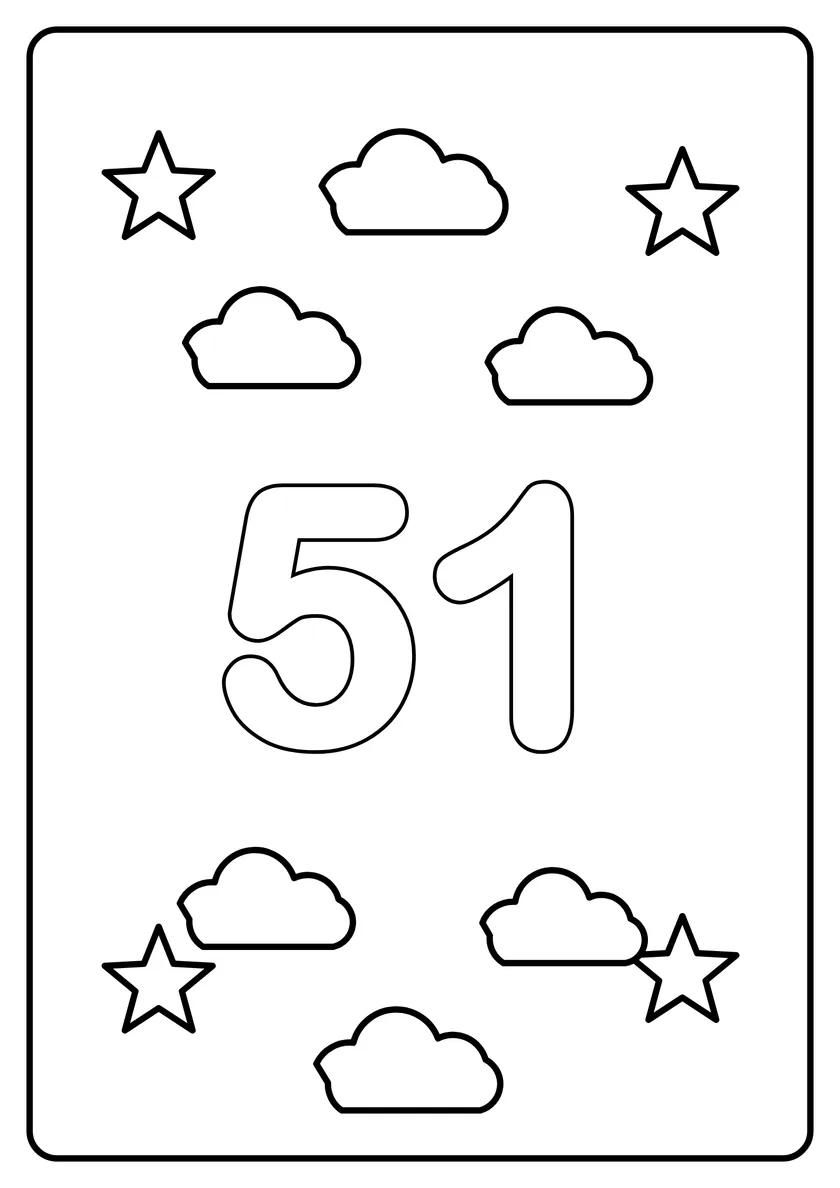 Перегляд розмальовки: Число 51