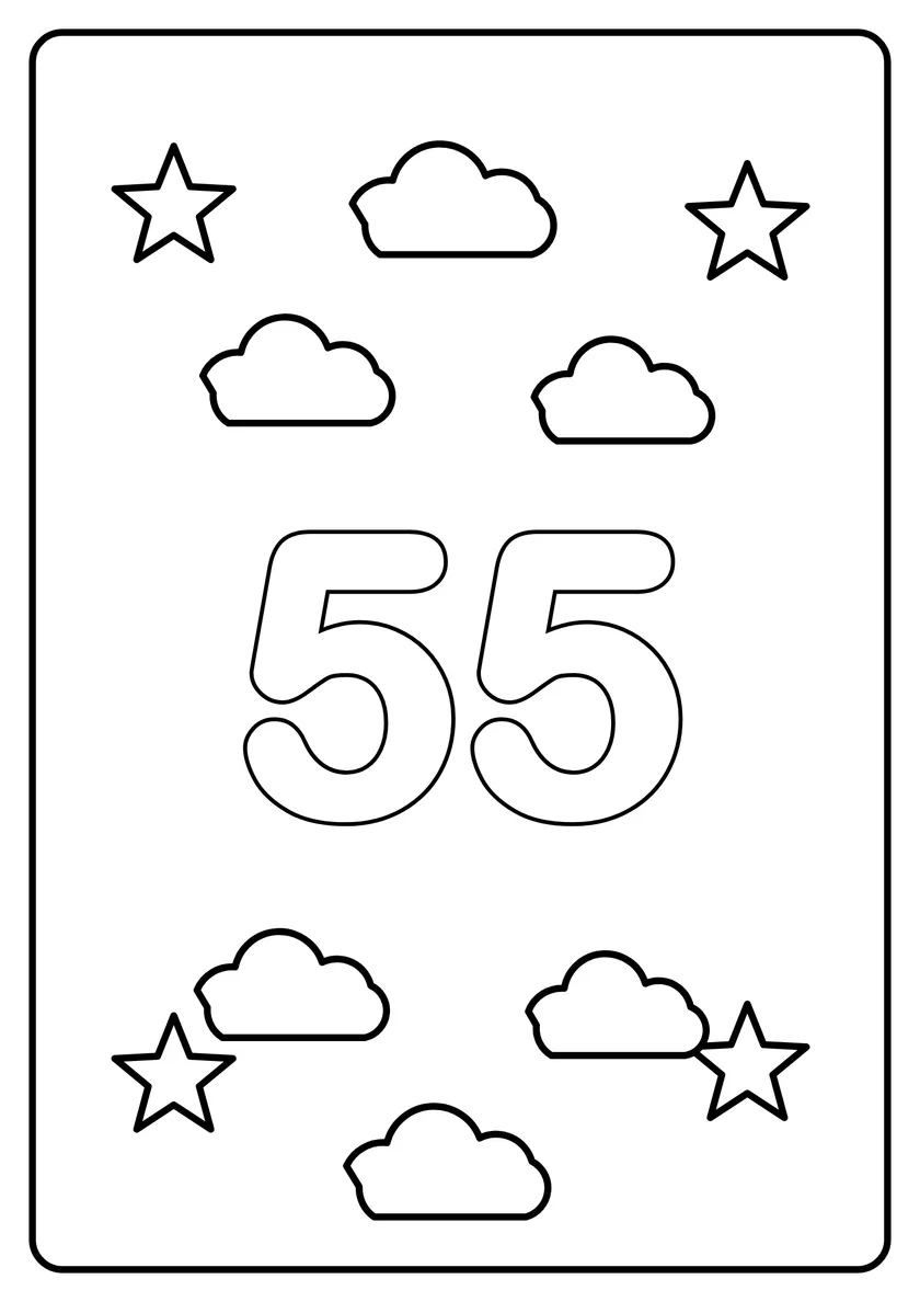 Перегляд розмальовки: Число 55