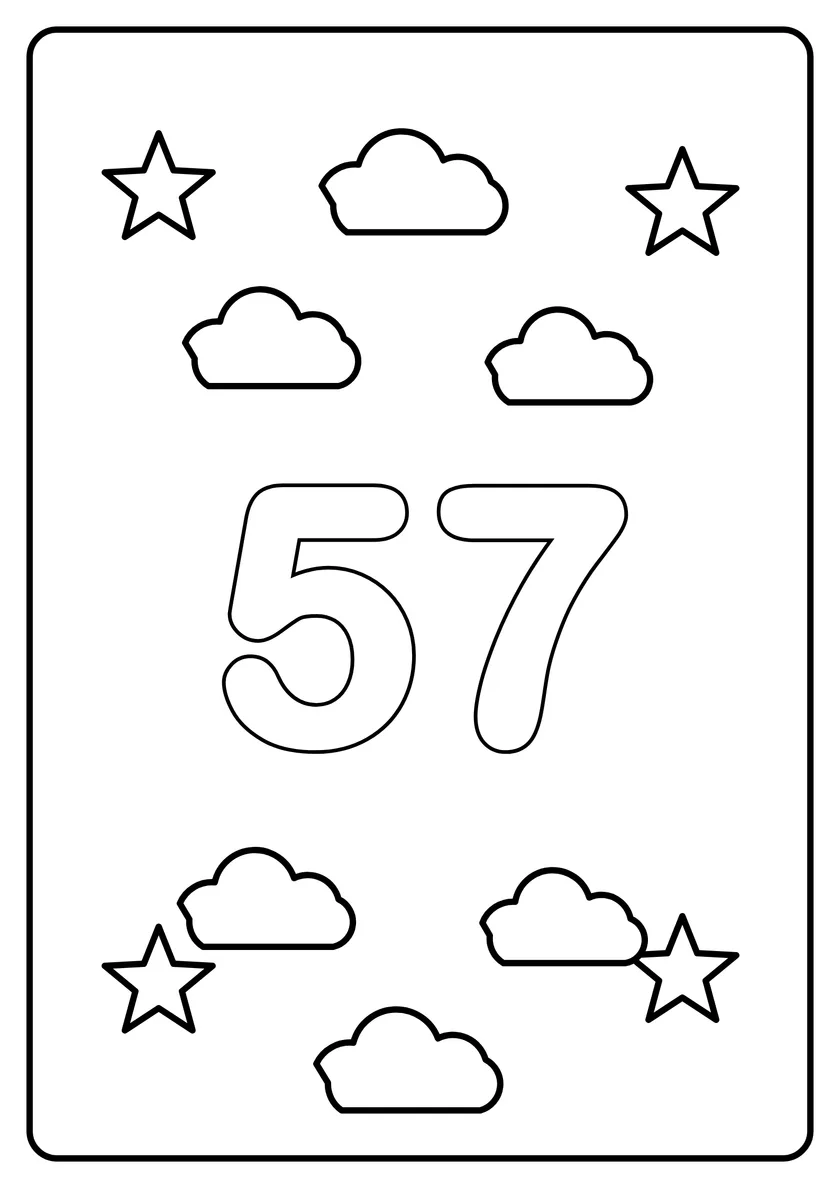 Перегляд розмальовки: Число 57