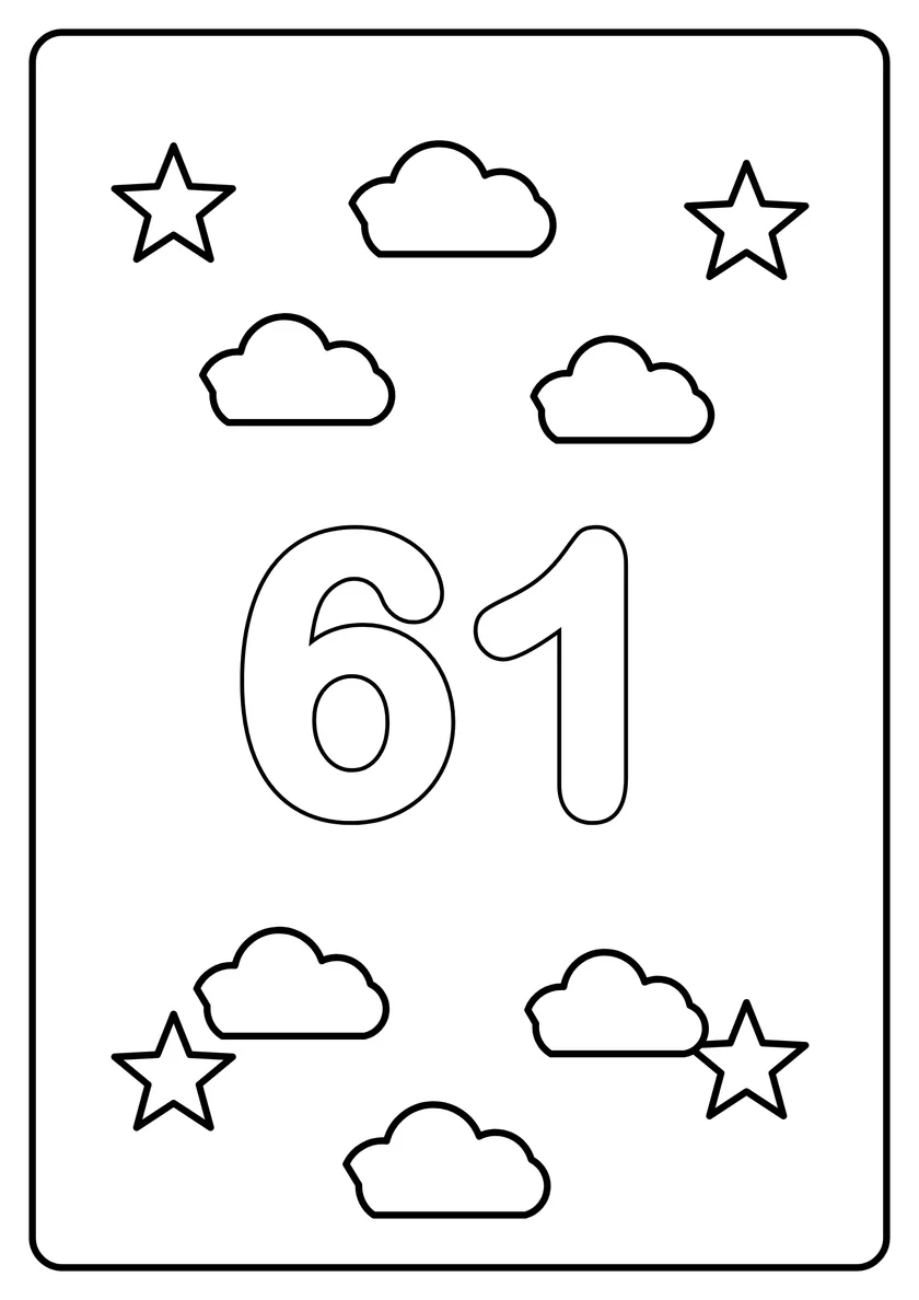 Перегляд розмальовки: Число 61