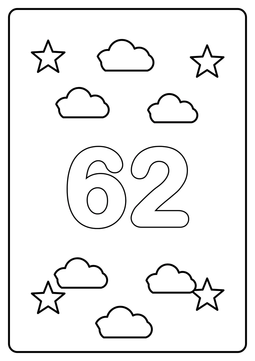 Перегляд розмальовки: Число 62