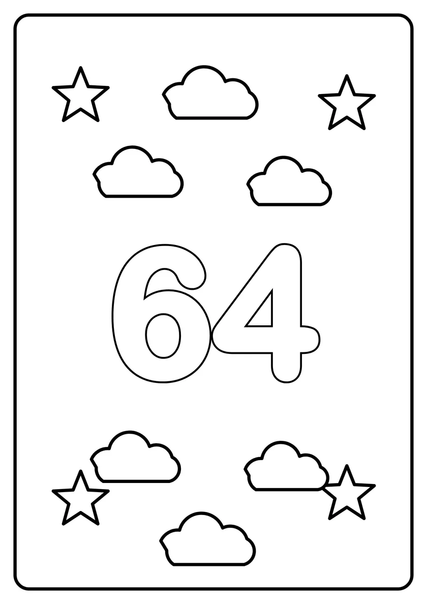 Перегляд розмальовки: Число 64