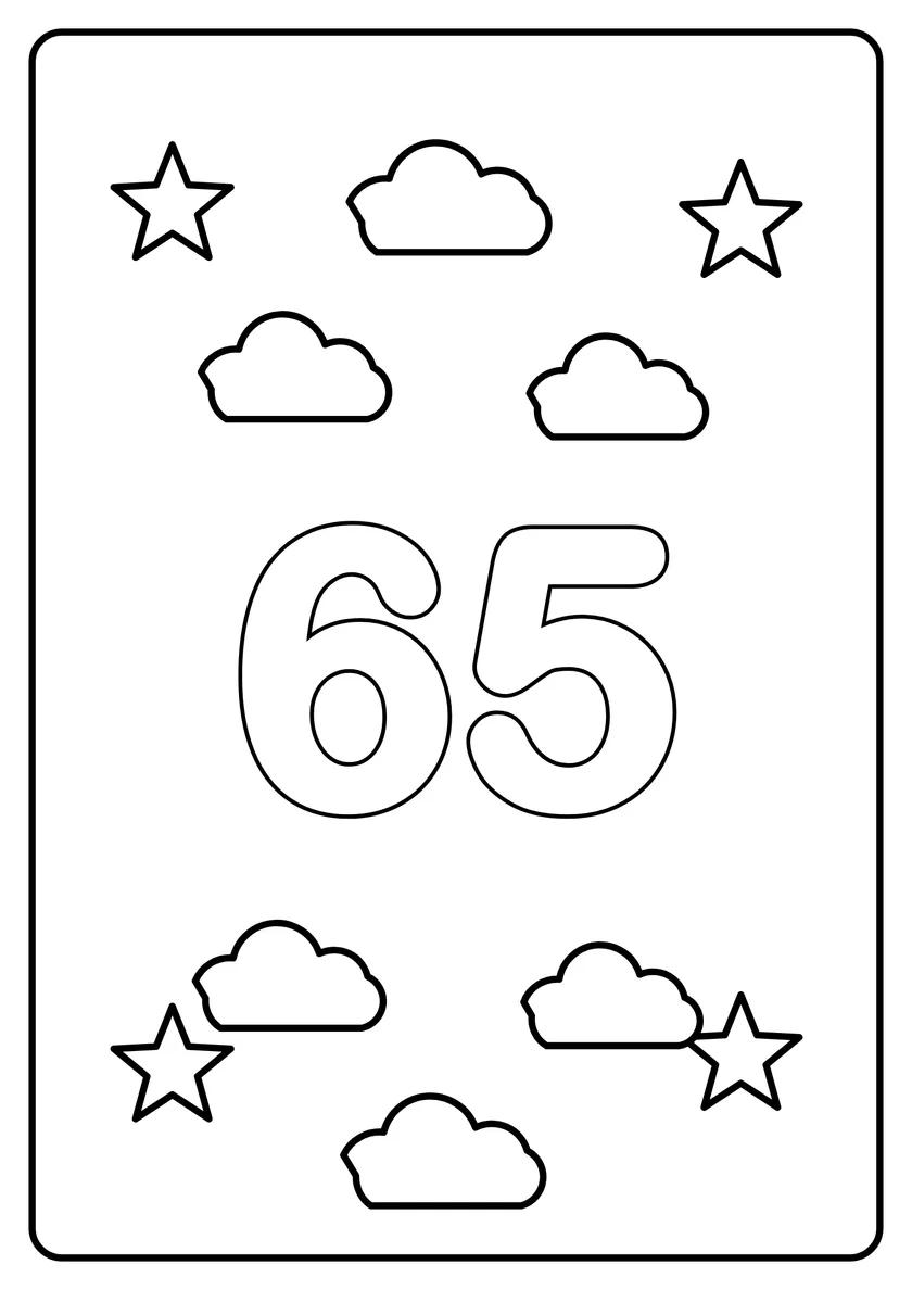 Перегляд розмальовки: Число 65