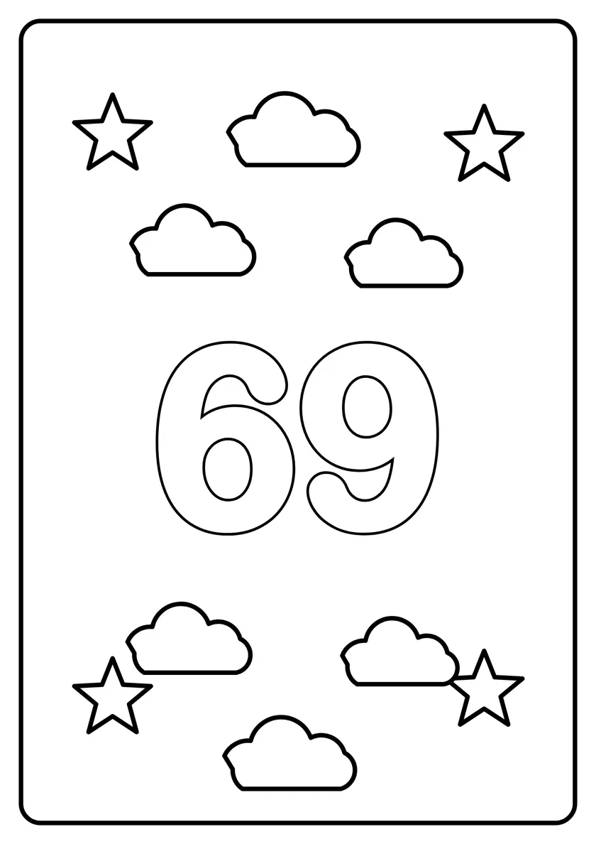 Перегляд розмальовки: Число 69