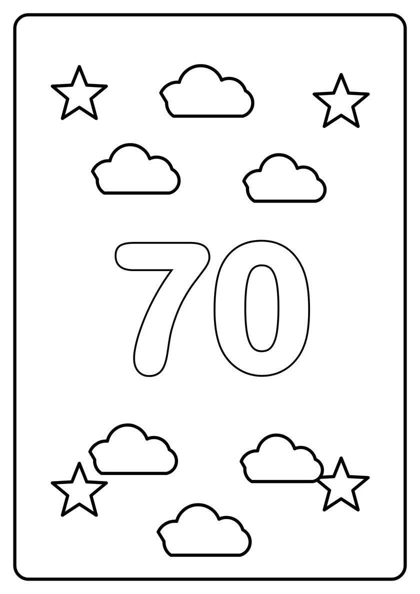 Перегляд розмальовки: Число 70
