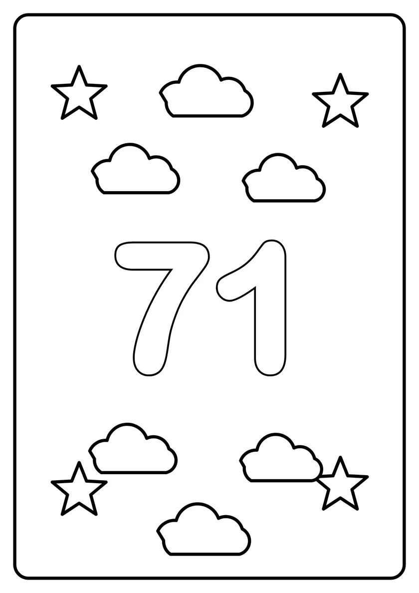 Перегляд розмальовки: Число 71