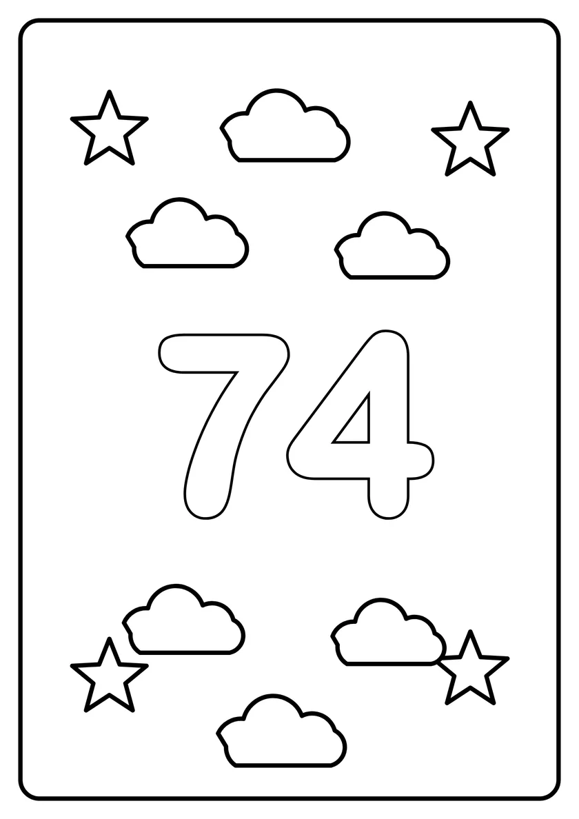 Перегляд розмальовки: Число 74