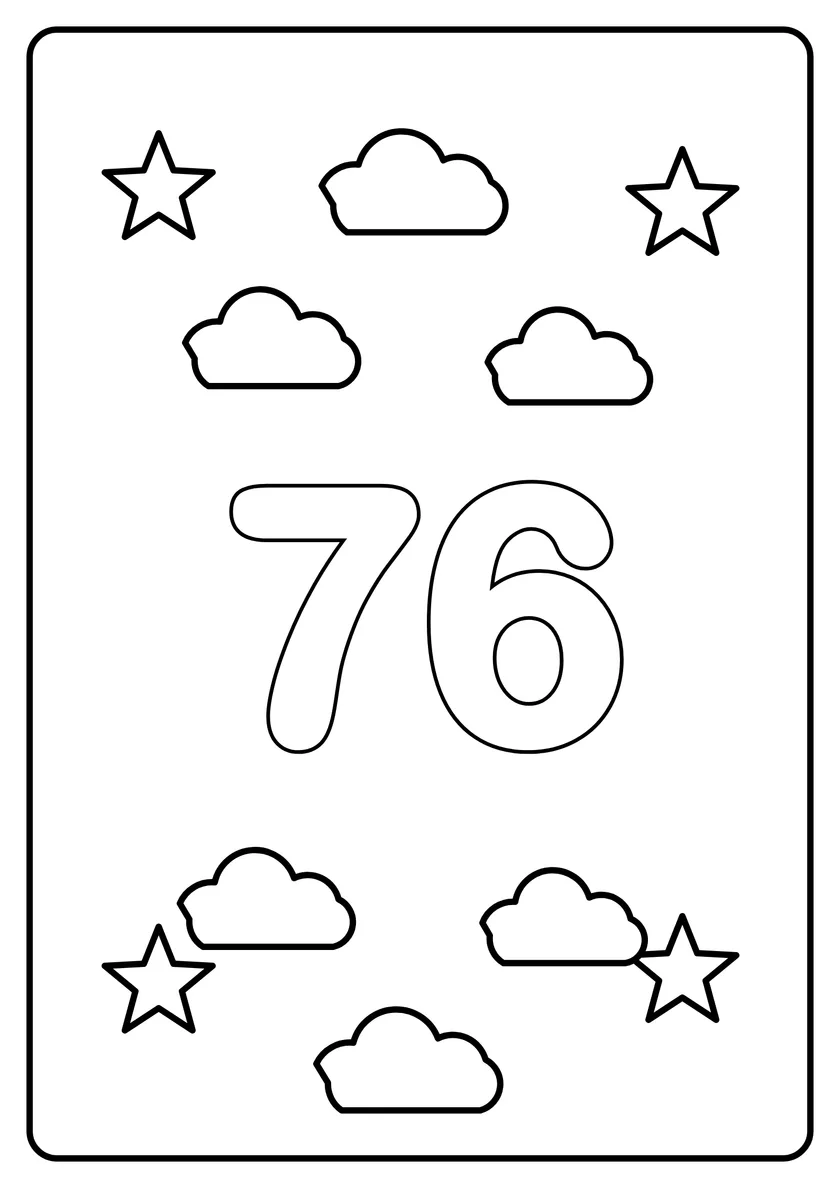 Перегляд розмальовки: Число 76